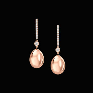 Fabergé  Essence Or rose Diamant Pavé Oeuf  Boucles d’oreilles 1188ea2300