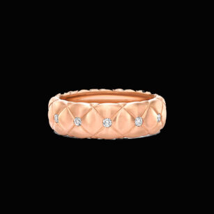 Fabergé Bague Treillage en or rose brossé et diamants 452rg837