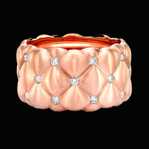 Fabergé Bague Treillage en or rose brossé et diamants 530rg836