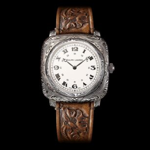 Ralph Lauren Western Collection « Coussin » 42 mm – Argent sterling gravé RLR919700