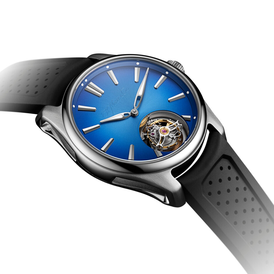 hmoser 3804 1208 pioneer tourbillon arctic blue 40mm detail tourbillon w