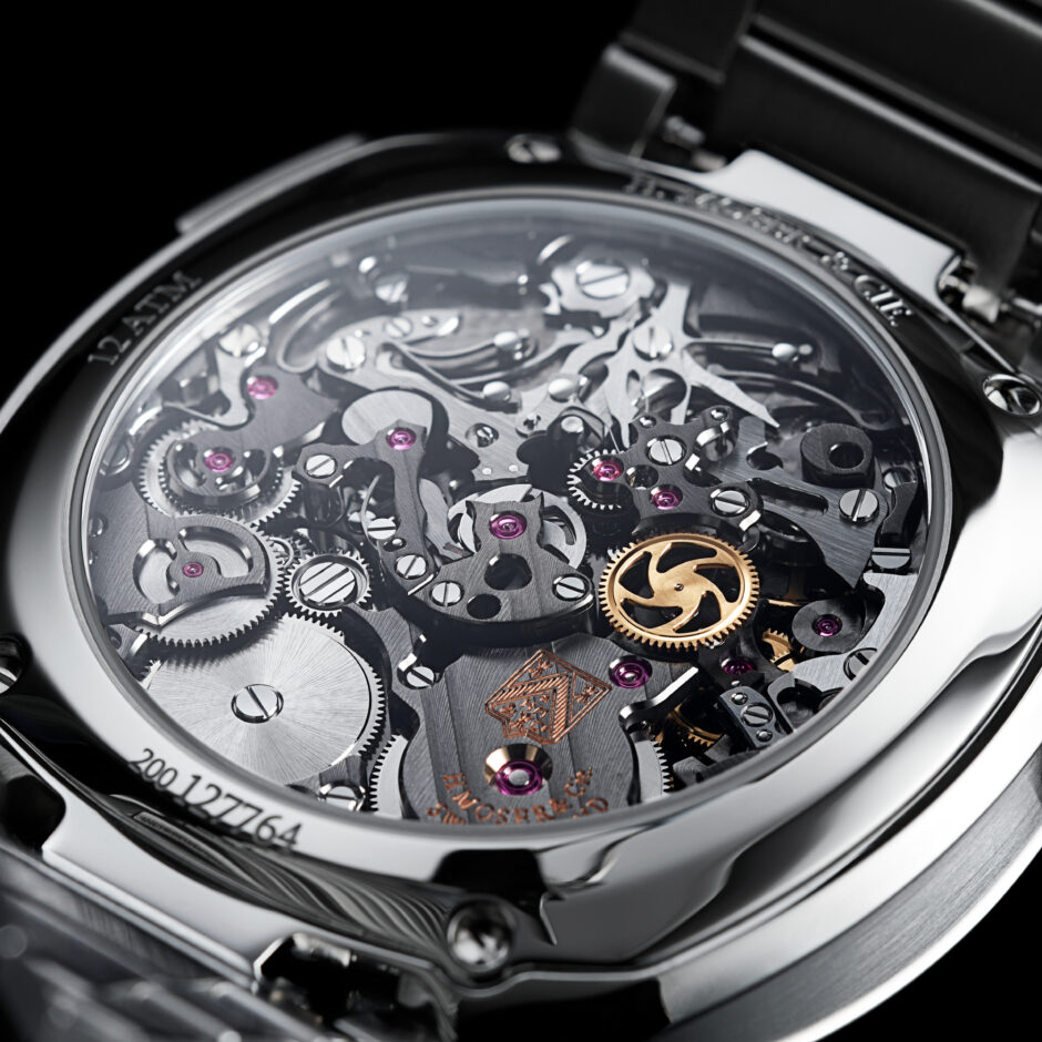 hmoser 6907 1200 streamliner flyback chronograph funky blue 2 detail movement