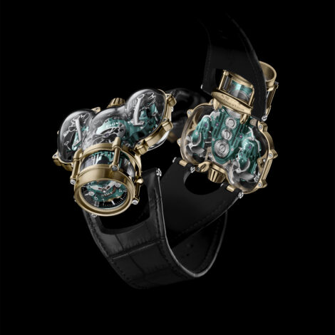 MB&F HM9-SV saphir/or jaune, mouvement vert