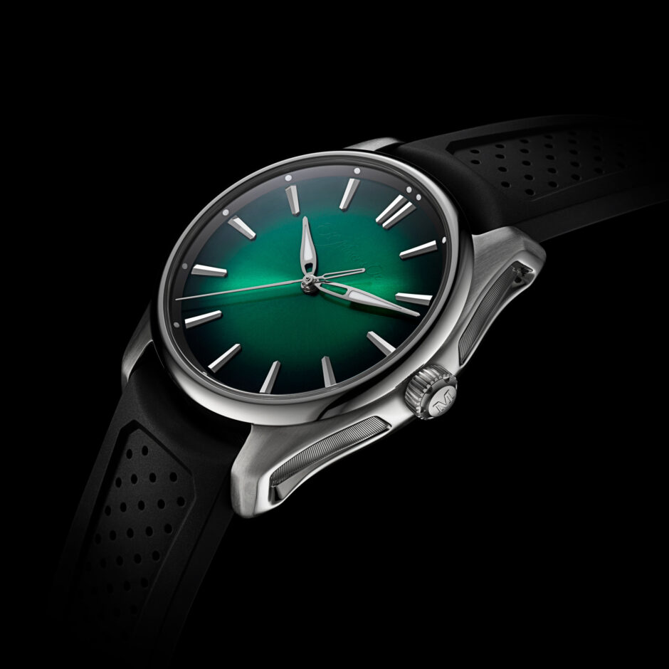 hmoser 3201 1201 pioneer centreseconds cosmicgreen 40mm detail b