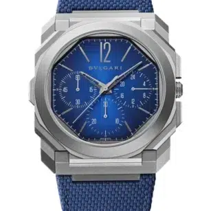 BULGARI Octo finissimo chronographe gmt Bleue/Caoutchouc 103889