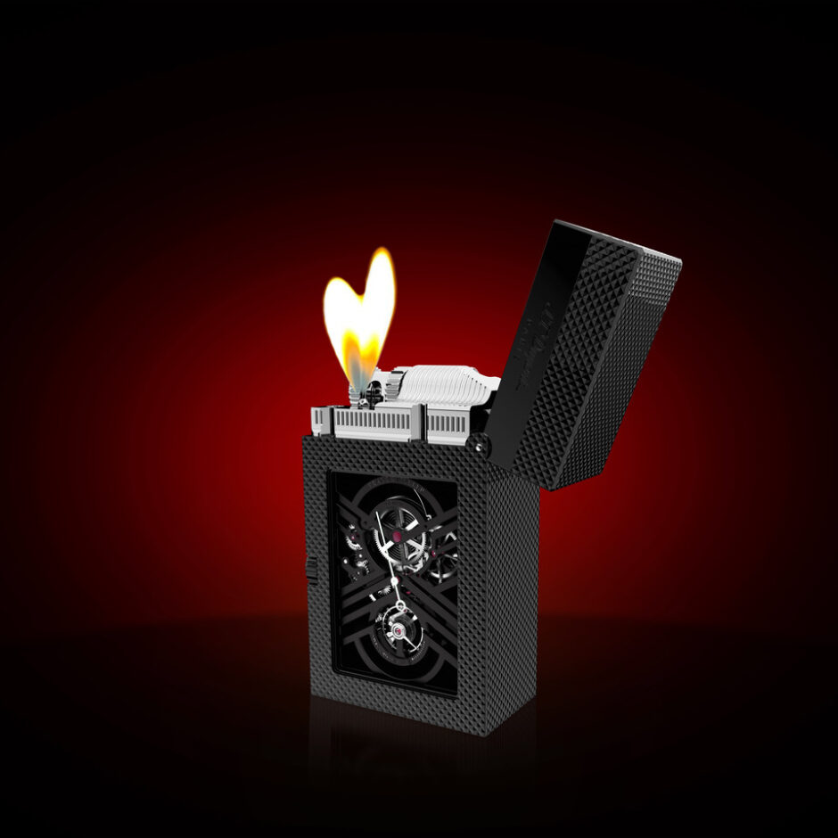 Franck Muller x ST Dupont master lighter movement open black