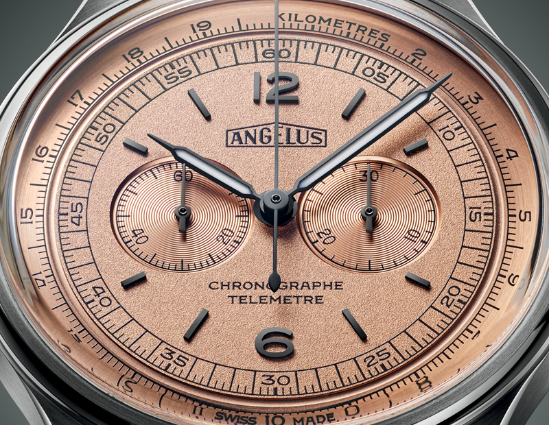 ANGELUS CHRONOGRAPHE TÉLÉMÈTRE STEEL ROSE 0CHCS.P01A.V010S