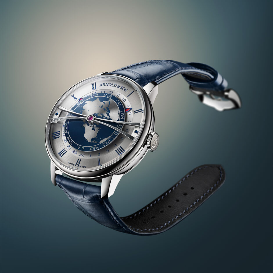 Arnold & Son Globetrotter 42 Steel Strand Blue