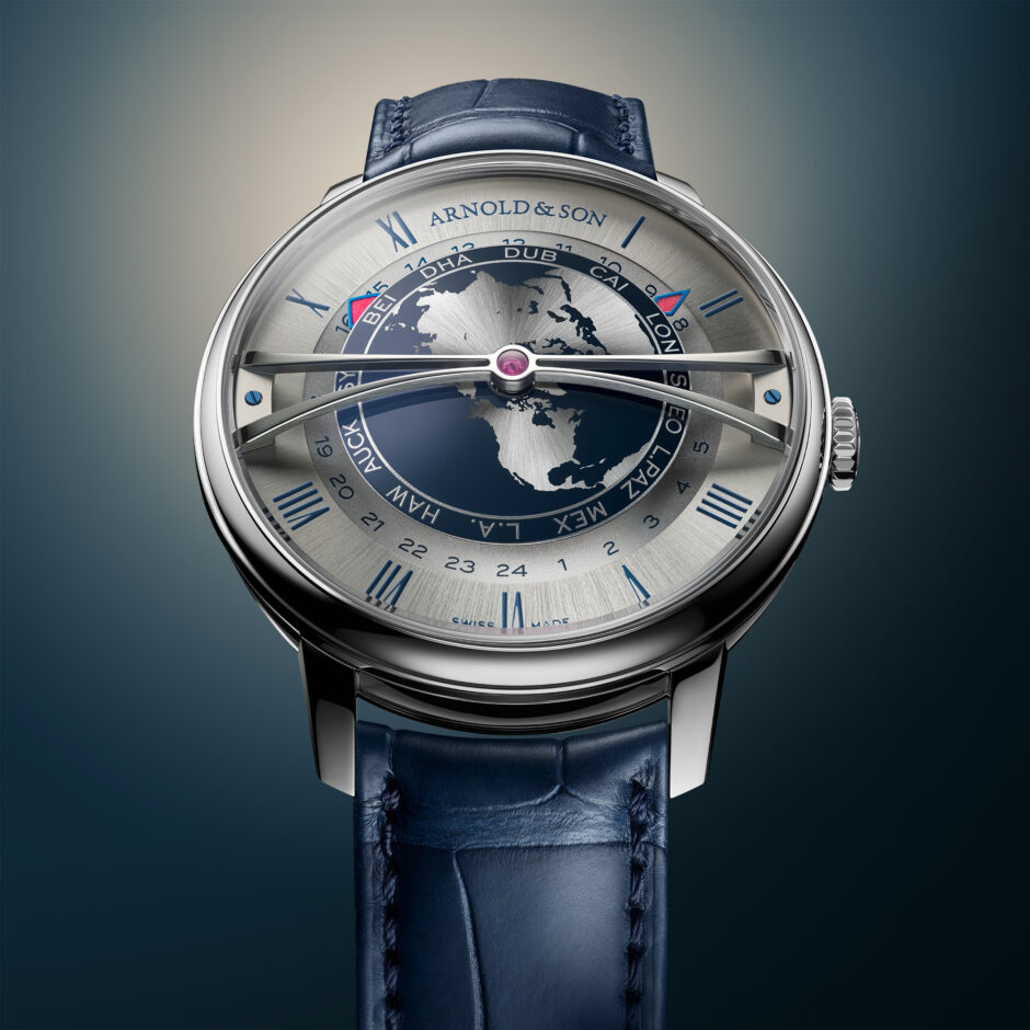 Arnold & Son Globetrotter 42 Steel Strand Blue