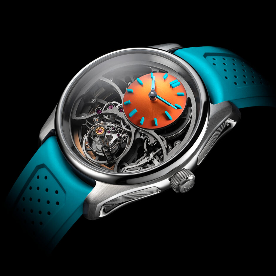 H.MOSER & Cie PIONEER CYLINDRICAL TOURBILLON SKELETON SPICED AQUA 3811-1203