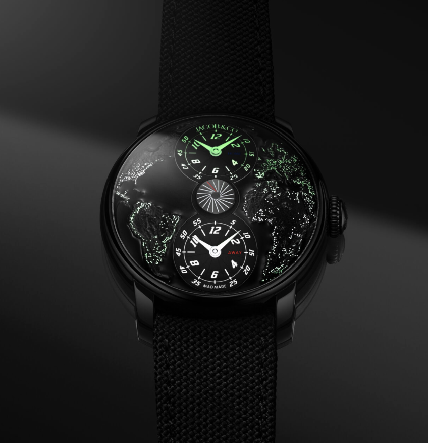 mad paris x jacob & co the world is yours dual time zone