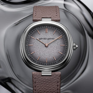 GERALD GENTA GENEVA TIME ONLY GRAFITE – Or blanc & cadran gris fumé