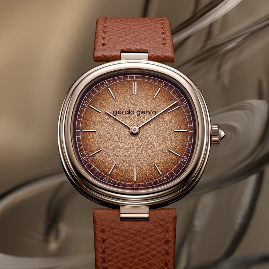 GERALD GENTA GENEVA TIME ONLY MARRONE