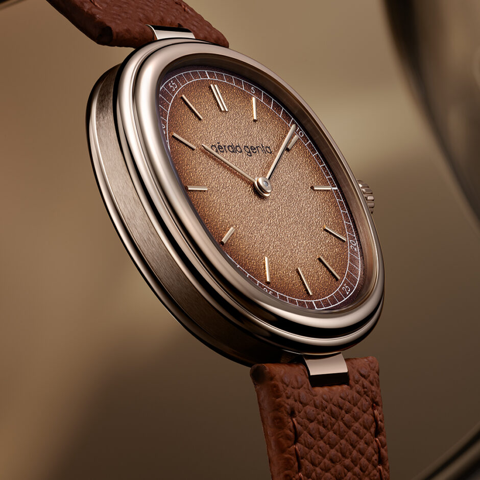 GERALD GENTA GENEVA TIME ONLY MARRONE