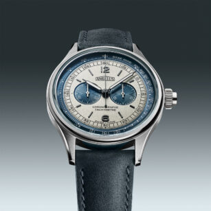 ANGELUS CHRONOGRAPHE TACHYMÈTRE – ACIER, CADRAN GRIS PERLE ET BLEU PÉTROLE OCHCSU01AV1155S