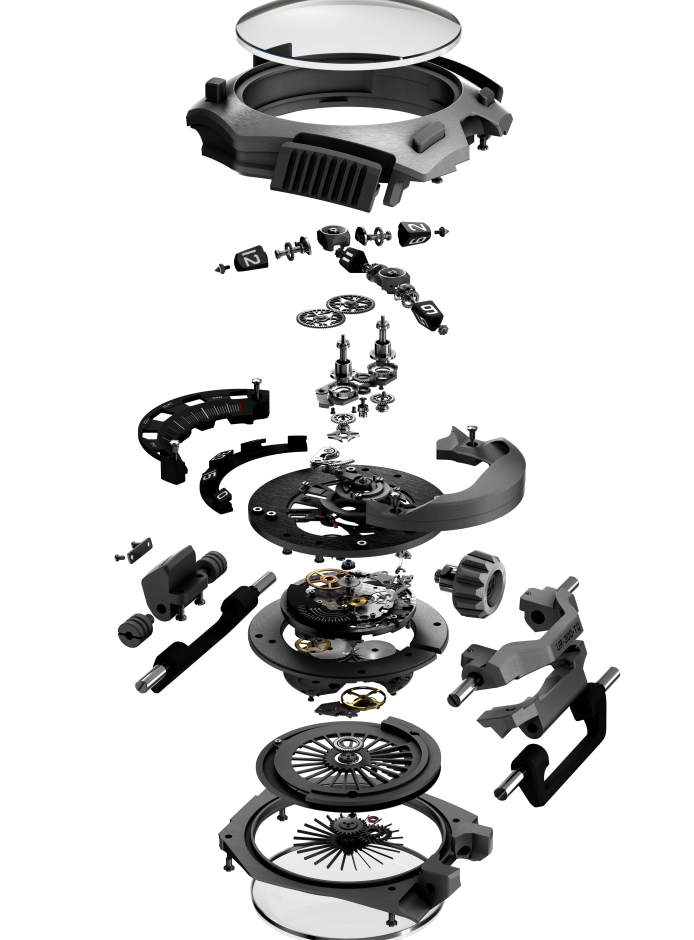 URWERK UR-300 Time Quantum – Titane Naturel Mouvement