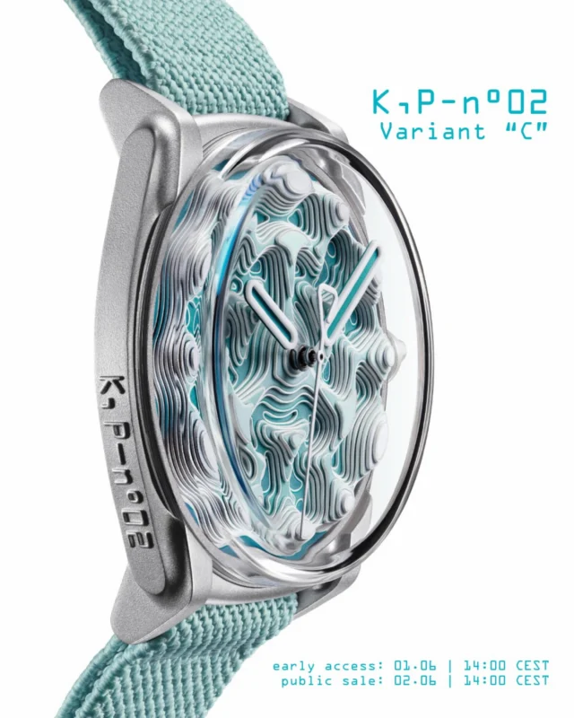 @chronopassion authorized retailer for @kollokium
・・・
Cooler waters. Presenting Projekt 02 Variant “C”, a chromatic twist on our topographical mind-bender that tempers the heat with nine layers of turquoise blue. 

K,P–n°02 Variant “C” 

#kollokium #projekt02