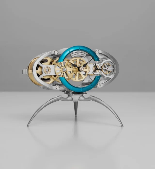 @mbandf
・・・
Introducing Nostromo, an alien-like co-creation with our good Friends at @maisonalcee 👽

We’ve loved what Maison Alcée has been doing since the very beginning. Founded by Alcée and Benoît Montfort, their idea is as unusual as it is brilliant: instead of simply buying a beautiful mechanical clock, they give you everything you need to build it yourself. In fact, the MB&F M.A.D.Gallery was the very first boutique to believe in their project.

So for our @mbfmadgallery ‘s 15th anniversary, it felt only natural to create something together. The result is Nostromo – a true co-creation between our two worlds, designed by MB&F Creative Designer @maximilianmaertens and crafted by Maison Alcée!

Inspired by Max’s love for H.R. Giger and the Alien universe, Nostromo is an alien-like mechanical clock composed of 222 components, which you assemble yourself in around 10 hours, even with no previous watchmaking experience.

Once brought to life, it displays hours, minutes and seconds, features an hour chime, offers a 14-day power reserve… and can even rotate on its three organic-looking legs.

@mbflabparis Each Nostromo comes with all the necessary tools and a 250-page illustrated instruction book to guide you through the journey.

Limited to 50 pieces, available at our M.A.D.Galleries, MB&F LABs, and at the link in our bio ☝🏼
